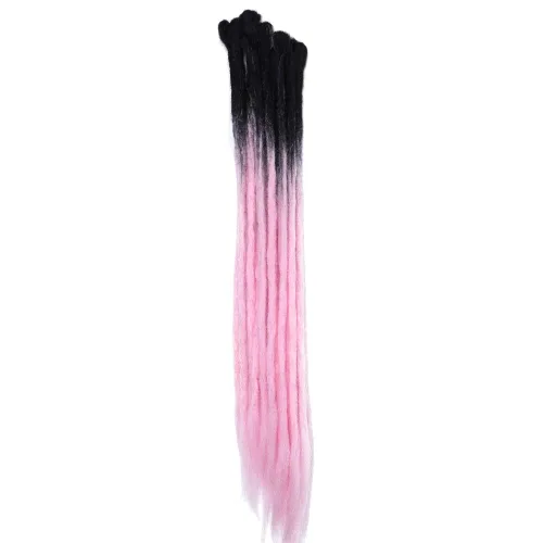 Miniatura 2 de Extensión de rastas de 24 pulgadas, color degradado para hip-hop, sintéticas, resistentes al calor, extensiones de rastas de terror reggae, Bleach