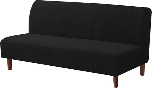Miniatura 12 de Funda elástica para sofá de futón sin brazos, fundas de sofá y cama de forro polar a cuadros, fundas protectoras lavables para muebles con parte