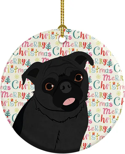 Miniatura 112 de Caroline's Treasures Bulldog Francés Azul de Navidad Adorno de Cerámica Decoraciones Colgantes para Árbol de Navidad para Hogar Navidad, Festividad