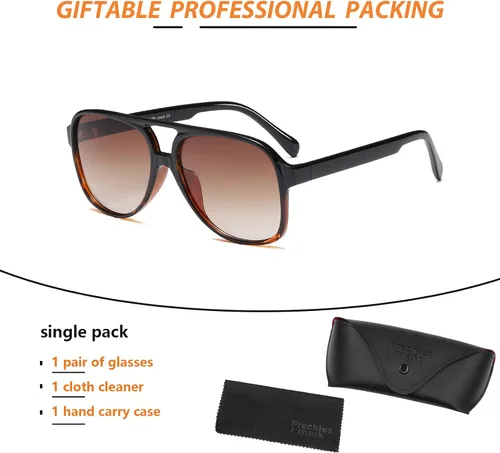 Miniatura 7 de Lentes de sol vintage retro de los años 70 para mujer y hombre montura clásica cuadrada y grande estilo aviador lentes naranjas de moda UV400