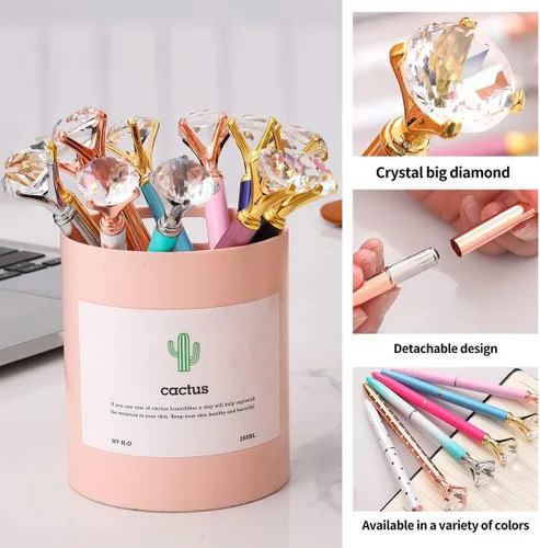 Miniatura 2 de Oddmoal Bolígrafos de diamantes divertidos y elegantes para mujer, bolígrafos de metal brillante, tinta negra, 12 unidades (colores mezclados)