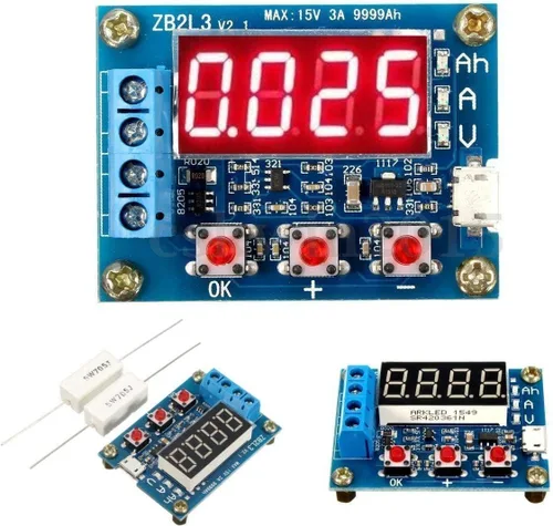 HiLetgo Medidor de capacidad de batería Probador de descarga Analizador 1.5V-12V Medidor de capacidad de batería Probador de descarga
