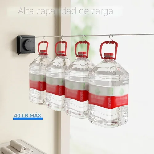 Miniatura 5 de MUSTORN Tendedero retráctil para interiores, línea de ropa para exteriores que no se hunde, línea de ropa resistente para secar la ropa, línea