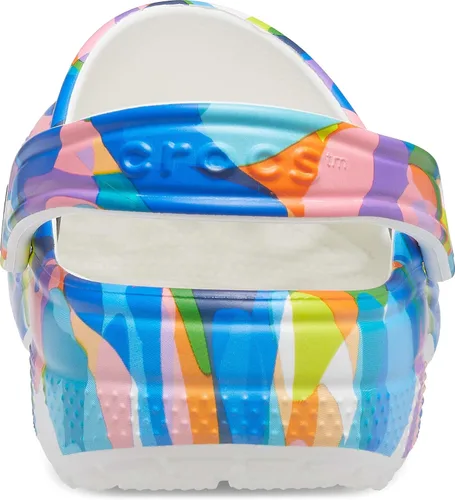 Miniatura 2 de Crocs Clogs - Zuecos clásicos para adultos, estampados unisex, Blanco/Multi, 14 Women/12 Men