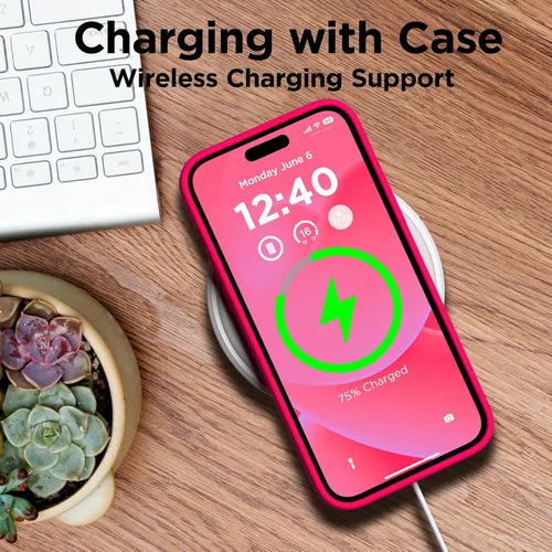 Miniatura 5 de Funda de silicona para iPhone 15 Plus, cubierta protectora resistente a golpes de cuerpo completo, forro de microfibra suave antiarañazos, funda