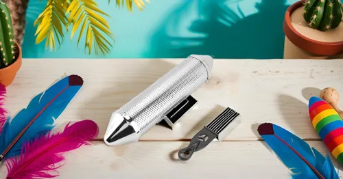 Miniatura 7 de Alomejor Guiro de metal, instrumento de percusión de acero inoxidable duradero con sonido fuerte con raspador para profesores de música