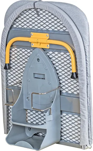 Tabla de planchar plegable de montaje en pared con soporte de hierro, mini tabla de planchar de mesa, diseño portátil compacto, gris