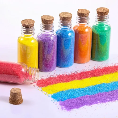 Miniatura 6 de Libima 12 botellas de arena de color arena de 9 onzas para niños, kit de manualidades para dibujar cajas de arena de boda, decoración