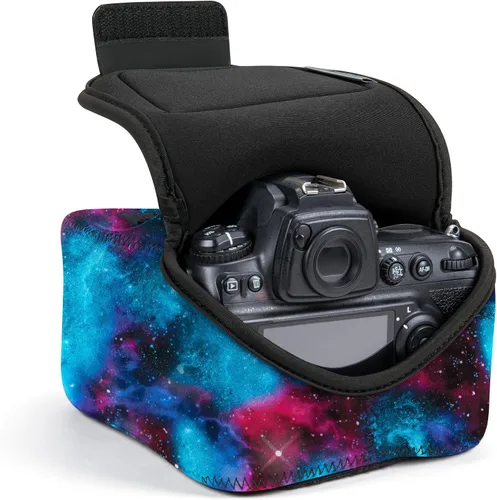 Miniatura 20 de USA GEAR - DSLR estuche/funda para cámara con almacenamiento de accesorios con cierre, flexible y pasador para cinturón de neopreno, compatible