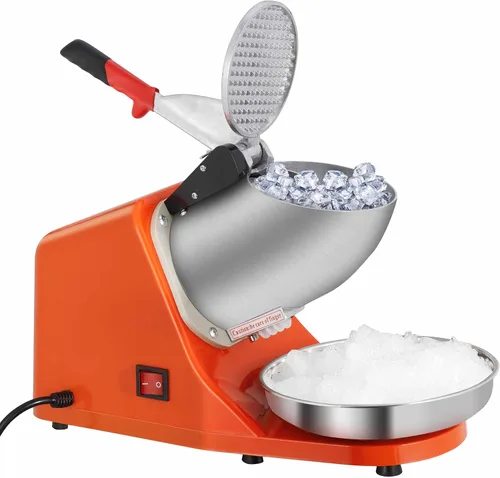 Miniatura 2 de SUPER DEAL Máquina de afeitar de hielo eléctrica de 300 W mejorada para hacer cono de nieve, 200 libras (naranja)