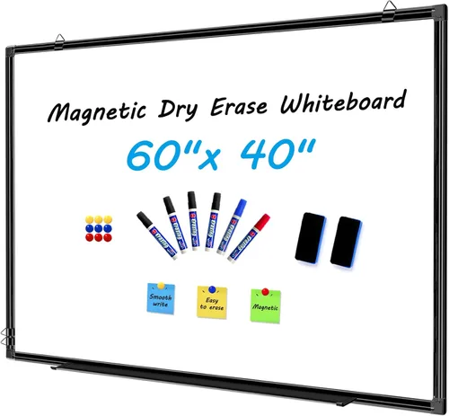 Miniatura 9 de H-Qprobd Pizarra blanca de 96 x 48 pulgadas para pared, pizarra magnética grande de borrado en seco de grado comercial con todos los kits, pizarra