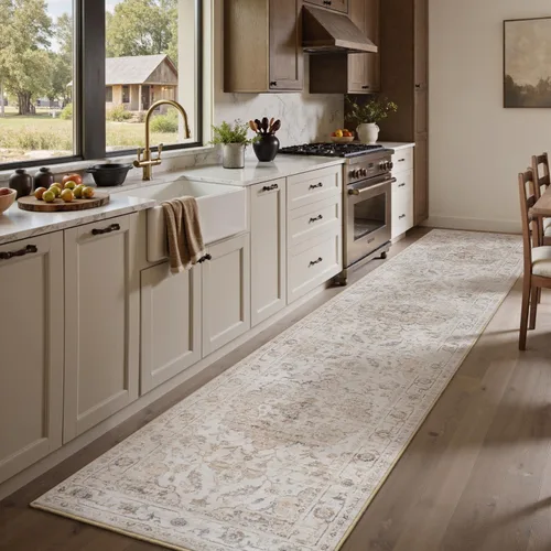 Miniatura 5 de PADOOR Alfombra de pasillo de 2 x 10 pies, suave, beige, lavable, para dormitorio, alfombra larga antideslizante para pasillos, entrada, lavandería