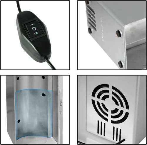 Miniatura 5 de Riloer 1 mini refrigerador USB de doble uso magnético, caliente y frío para 5 V 10 W enfriamiento 46.4-48.2 °F, calefacción 104.0-149.0 °F, plata