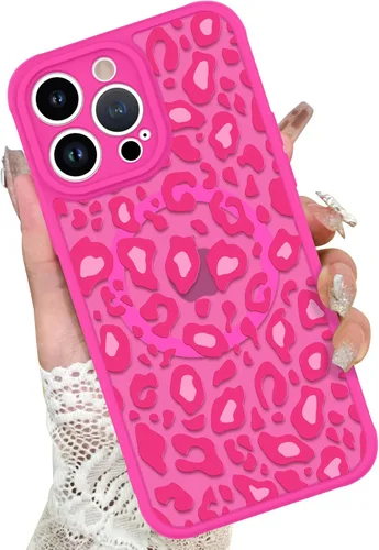 Miniatura 19 de KANGHAR - Funda para iPhone 11 [Compatible con Magsafe] Patrón estampado de leopardo Lindo guepardo Funda protectora magnética para niñas, mujeres
