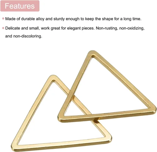 Miniatura 4 de MECCANIXITY Aro de abalorios triangular, anillo de enlace geométrico hueco triangular para hacer joyas