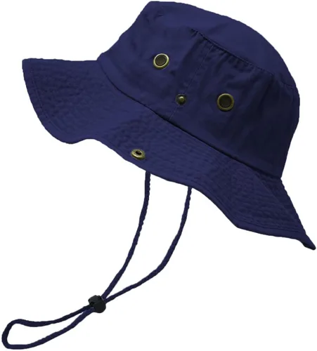 Miniatura 16 de Glory Max Sombrero de pescador de algodón lavado con correa de barbilla gorra de pesca Sun Safari Boonie Negro