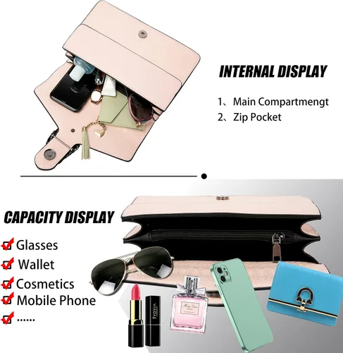 Miniatura 5 de Aiqudou Crossbody Satchel Handbag for Women - Fashion Snake Print Chain Purse Luxury Leather Shoulder Bags