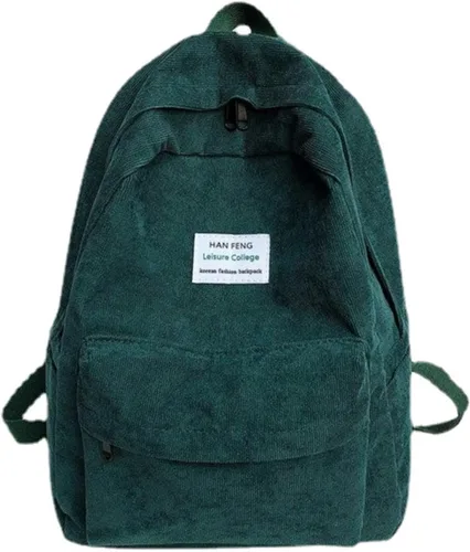 Miniatura 7 de YUESUO Mochila grande de pana Kawaii con bonito colgante de oso, bolsa vintage para niñas, estudiantes, mochila escolar, mochila para libros, Negro