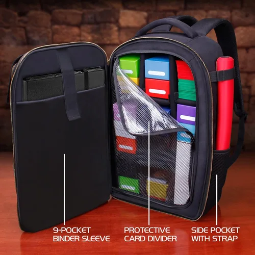 Miniatura 2 de ENHANCE Mochila MTG para almacenamiento de tarjetas TCG, mochila TCG para cajas de cubierta, tarjetas con funda, tapetes de juego, accesorios MTG