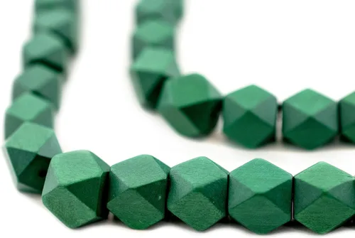 Miniatura 42 de TheBeadChest - Cuentas de madera de cubo sin esquinas azul azul: cuentas orgánicas naturales de corte de diamante de 0.787 in para la fabricación