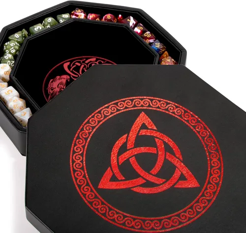 Miniatura 10 de DND Bandeja de dados – Bandeja de 9 pulgadas de calidad prémium Dungeons and Dragons – Exquisitamente detallado diseño de árbol del mundo azul