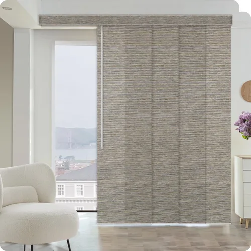 Miniatura 19 de Graywind - Paneles deslizantes manuales 100% opacos con control de varilla, persianas de privacidad para ventanas de patio, puertas corredizas