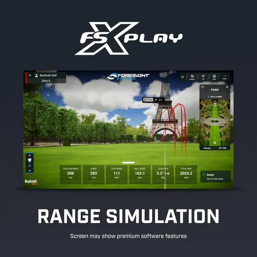 Miniatura 8 de Bushnell Launch Pro Simulator Bundle - Monitor de lanzamiento portátil con suscripción FSX Play Gold, proyector, recinto y césped