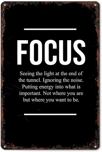 KERUNSM Motivational Canvas Wall Art Black & White Inspirational Quote Funny Metal Tin Signs 8x12 Inch Aluminum Retro Poster-For Living Bathroom