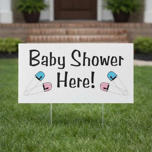 VictoryStore Letrero de patio para decoración de césped al aire libre: Baby Shower Baby Announcement 12 "x 24" 12444