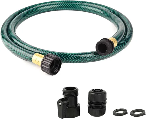 Miniatura 11 de Manguera de agua corta de 5/8 pulgadas: Manguera líder de PVC de 3 pies ligera y sin torceduras con accesorios de plástico para conexión de grifo a