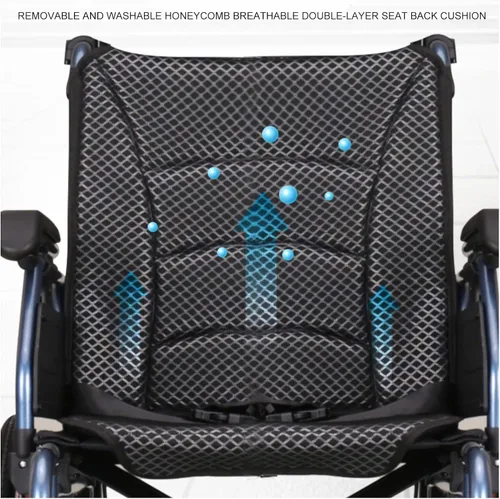 Miniatura 7 de Silla de ruedas reclinable plegable de 20 pulgadas, ruedas traseras y retrocesos elevadores y ancho del asiento de 18 pulgadas, 220 libras