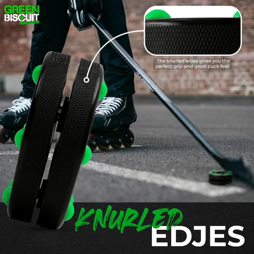 Miniatura 6 de Green Biscuit Disco de hockey sobre ruedas oficial de la NHL Off Ice Hockey Street Puck para un mejor manejo y paso del palo, práctica al aire libre