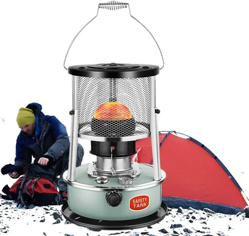 Calentador de queroseno portátil para uso en interiores, calentador de estufa de queroseno de 5.2 litros, calentadores no eléctricos, quemador de