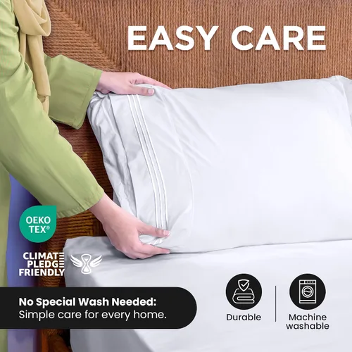 Miniatura 45 de ROYALE LINENS Juego de sábanas Cal King de 4 piezas, ropa de cama de microfibra suave cepillada de 1800 hilos, 1 sábana bajera, 1 sábana encimera, 2