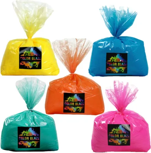 Miniatura 11 de Color Blaze Color Run Powder – 5 libras de cada color – Rosa, azul, verde, amarillo – Polvo de color no tóxico, lavable – Paquete de 4 bolsas – 20
