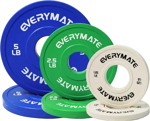 EVERYMATE Placas de Peso de Cambio 1.25LB 2.5LB 5LB Juego Placa Fraccional Placas Olímpicas de Parachoques para Entrenamiento Cruzado Placas de Peso