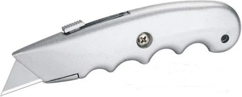 Miniatura 2 de Cuchillo utilitario retráctil de mango contorneado resistente con 10 cuchillas de afeitar (marco metálico)