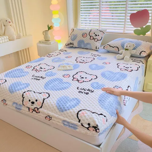Miniatura 3 de ZIQINPSQ Sábana Bajera Ajustada de Forro Polar Tamaño Individual - Sábanas de Forro Polar Ultra Suaves y Peludas para Invierno, Sábana Inferior