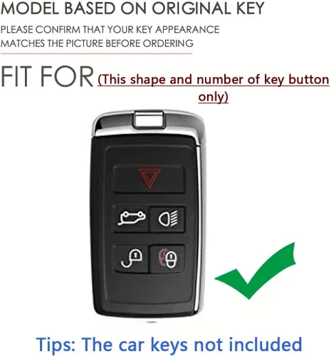 Miniatura 2 de SANRILY Funda de piel auténtica hecha a mano para llavero Land Rover 2021 2020 Range Evoque Sport y Jaguar Key Fob sin llave completa con llavero