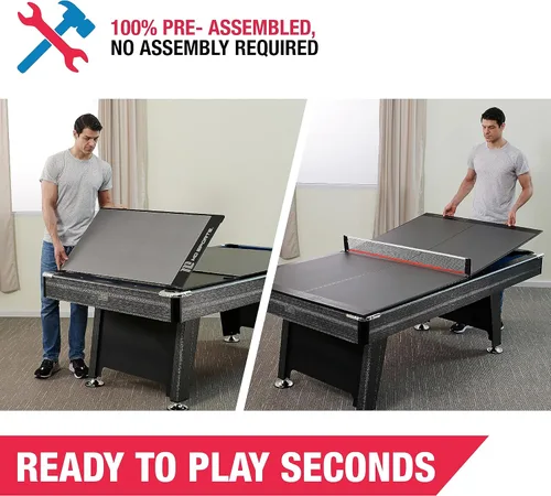 Miniatura 5 de MD Sports Table Tennis Tables Multiple Styles Ping Pong Tables, Foldable for Easy Storage with Nets Included, Perfect for Family Game Rooms