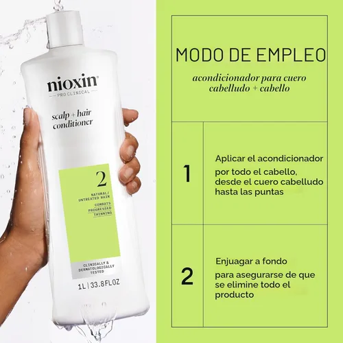 Miniatura 8 de Nioxin Shampoo & Conditioner Liter Duo Sets Prepacks with Pumps Included Systems 1-4 For Natural, Colored, & Damaged Hair with Light to