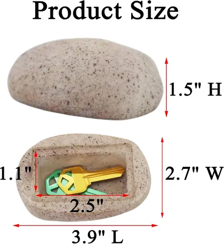 Miniatura 7 de Ocultar una llave fuera de falsa roca clave hiders titular cerradura caja de repuesto imitación piedra segura almacenamiento geocach