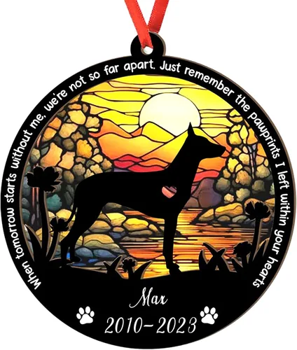 Miniatura 101 de Adorno personalizado para atrapasoles de sabueso afgano, adorno de Navidad de sabueso afgano – Regalo para perro amante, sabueso afgano