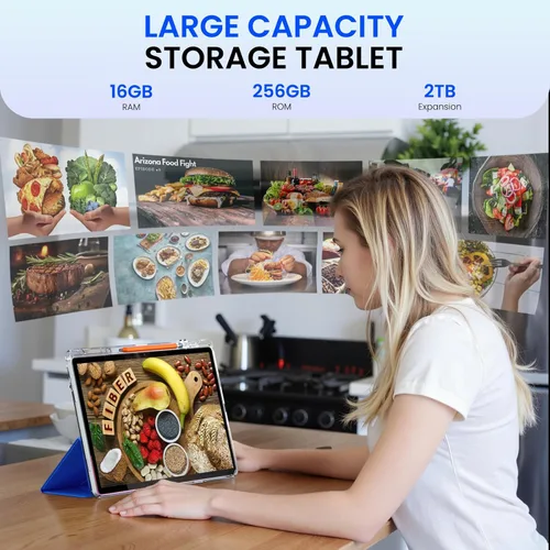 Miniatura 11 de Tablet de pantalla grande de 14 pulgadas, tableta Android 15, 16 GB de RAM, 256 GB de ROM, pantalla IPS FHD de 1920 x 1200, Widevine L1, carga