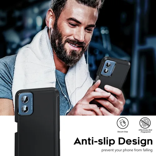 Miniatura 7 de LeYi Funda compatible con Moto G Play 4G 2024: 【No compatible con Play 5G 2024/G 5G 2024】 Funda de teléfono para Motorola G Play 4G 2024 con 2 Negro