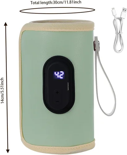 Miniatura 3 de Calentador de biberones portátil de 18 W, calentador de biberones de calentamiento rápido, temperatura ajustable, USB, calentador de biberones