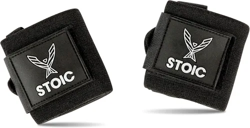 Miniatura 9 de Stoic Muñequeras para levantamiento de pesas, levantamiento de pesas, entrenamiento cruzado, culturismo con bucle para el pulgar. para entrenamiento