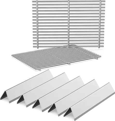 Miniatura 24 de QuliMetal 44.5 cm SUS304 Barras Aromatizadoras y Deflectores de Calor para Parrillas Weber Genesis 300 Series, Compatibles con Genesis E310 E320