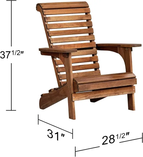 Miniatura 4 de Teal Island Designs Kenneth - Juego de 2 sillas Adirondack de madera natural