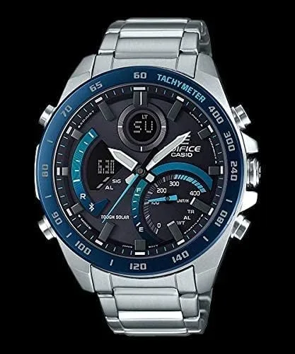 Miniatura 3 de CASIO EDIFICE ECB-900YDB-1BJF Cronógrafo de combinación digital a analógica modelo de bisel Bluetooth IPbanda de acero inoxidable azul